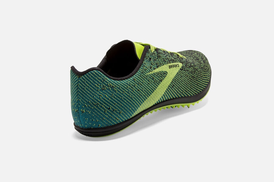 Brooks Mach 19 Spikes Shoes Mens - Black/Green - MFRPQ-1492